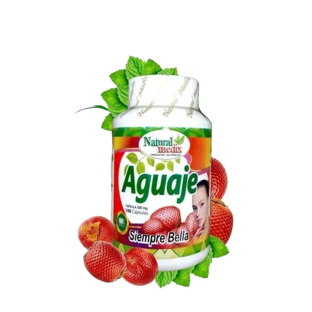 Aguaje Siempre Bella - Natural Peruvian Beauty Supplement for Skin, Hair, and Hormonal Support - 100 Capsules