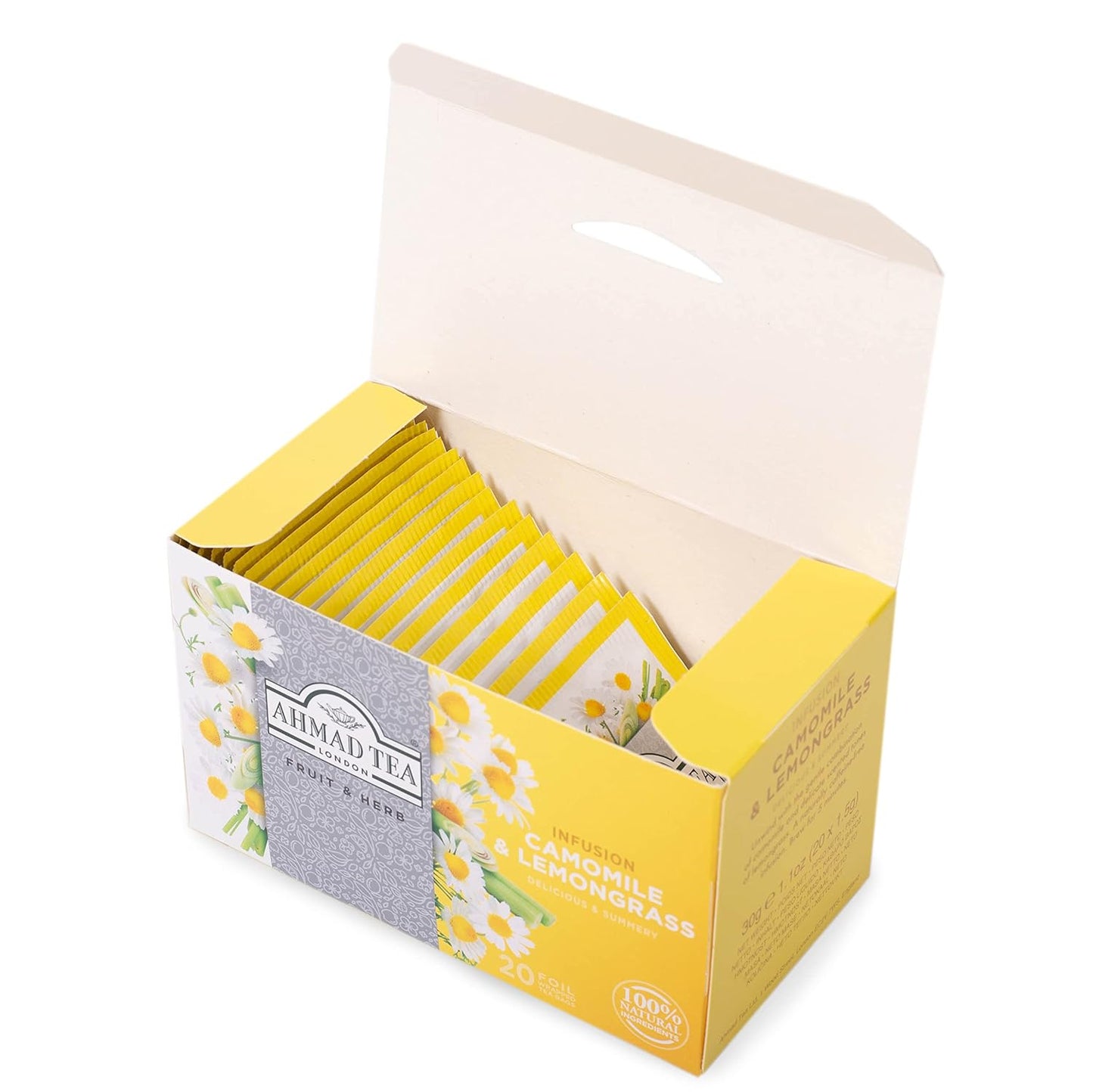 Ahmad Tea Camomile and Lemongrass Infusion Tea Bags, 20 Count x 6 Pack