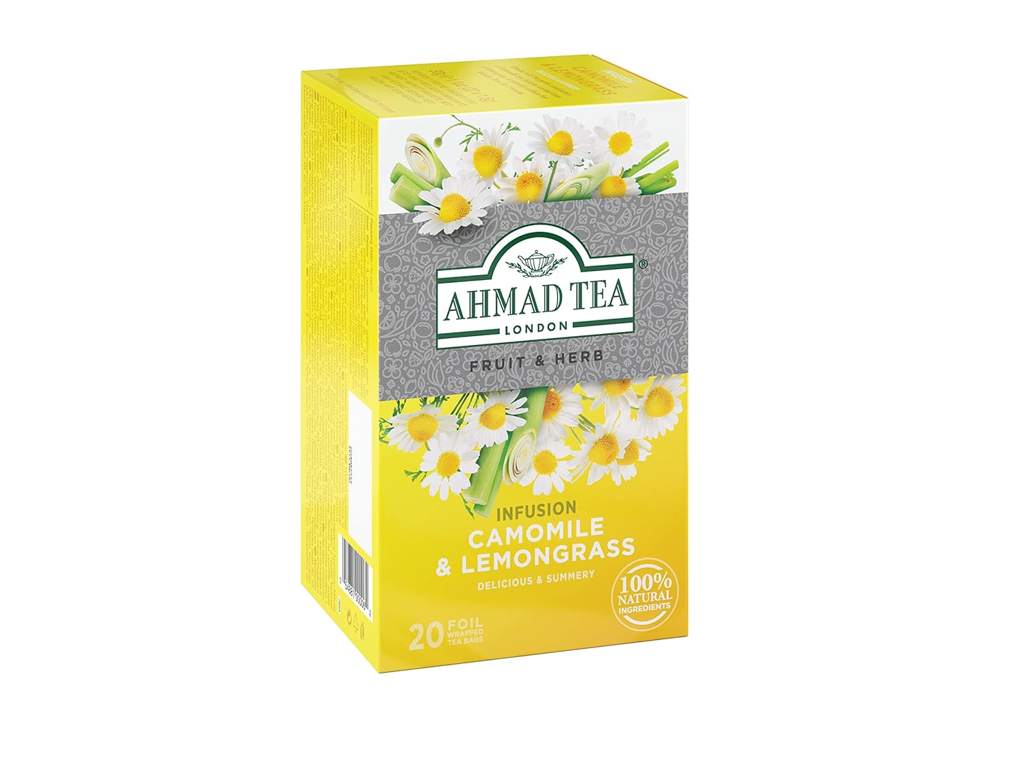 Ahmad Tea Camomile and Lemongrass Infusion Tea Bags, 20 Count x 6 Pack