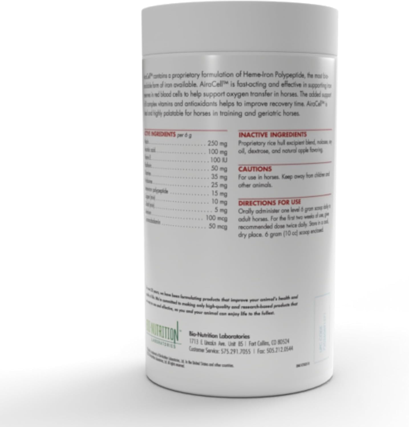 AiraCell Powder with Heme-Iron Polypeptide for Enhanced Oxygen Transfer, Antioxidants, and B Vitamins for Quick Recovery in Races and Speed Events