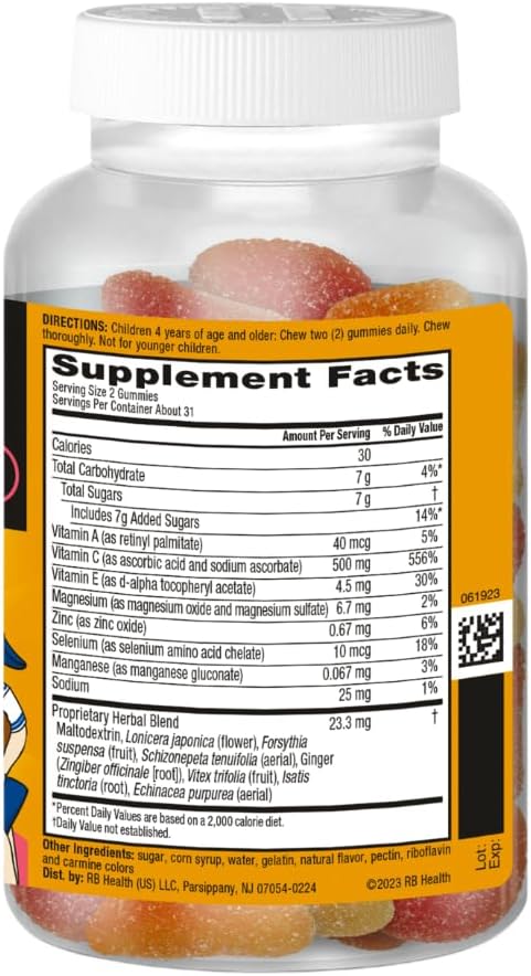 Airborne Kids Immune Support Gummies with Vitamin C & Zinc - 252 Gummies, Assorted Fruit Flavor Pack