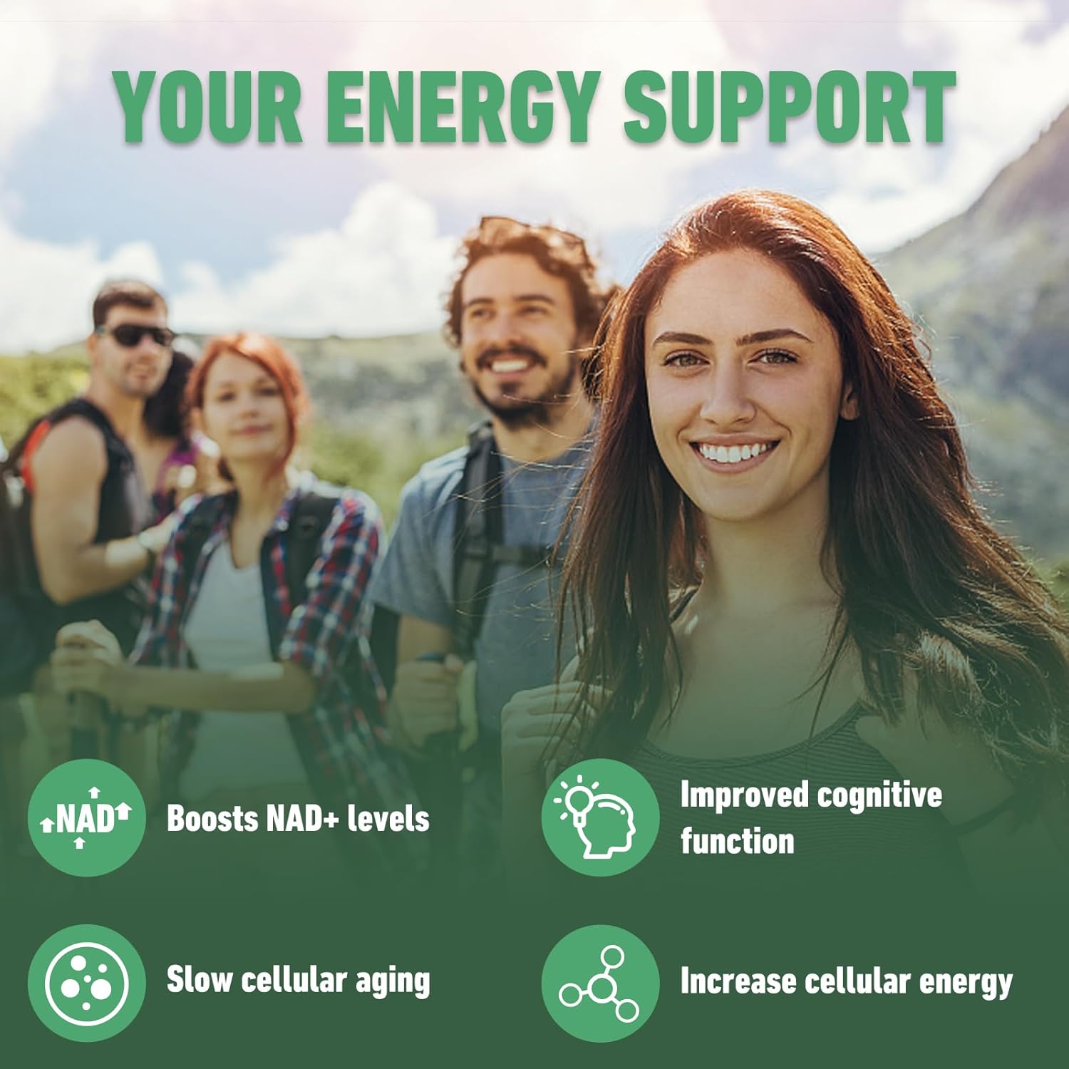 Airboy NAD Supplement 900mg with NR, Resveratrol, and Quercetin - Anti-Aging, Energy, Focus Support for Men and Women - 80 Capsules
