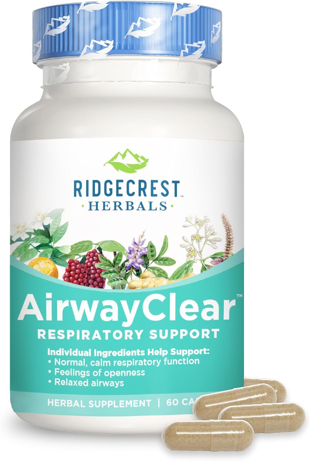 AirwayClear Lung Health Supplement with Schisandra Fruit, Cassia Bark, and Ginger Root - Sinus and Mucus Support - 60 Vegan Capsules