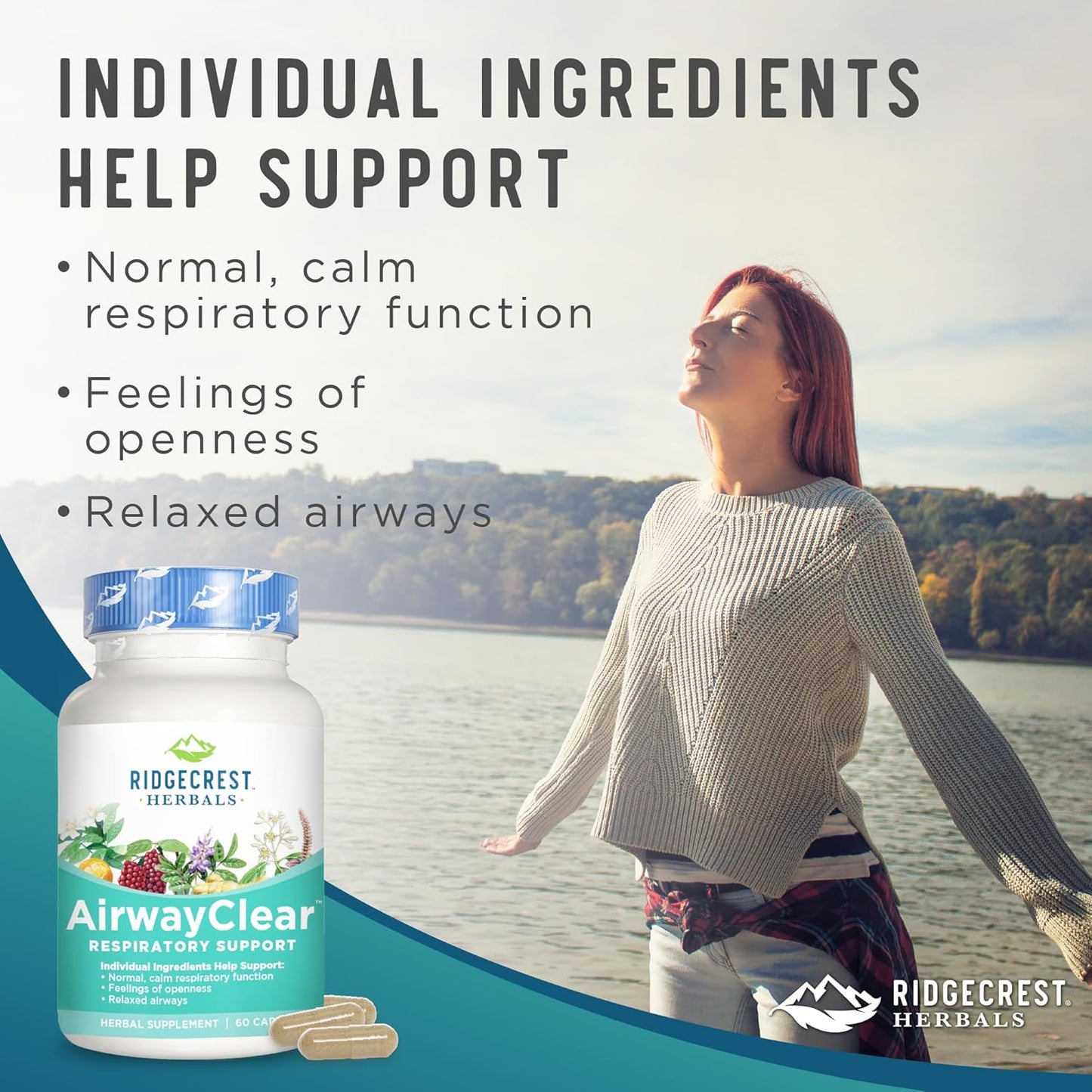 AirwayClear Lung Health Supplement with Schisandra Fruit, Cassia Bark, and Ginger Root - Sinus and Mucus Support - 60 Vegan Capsules