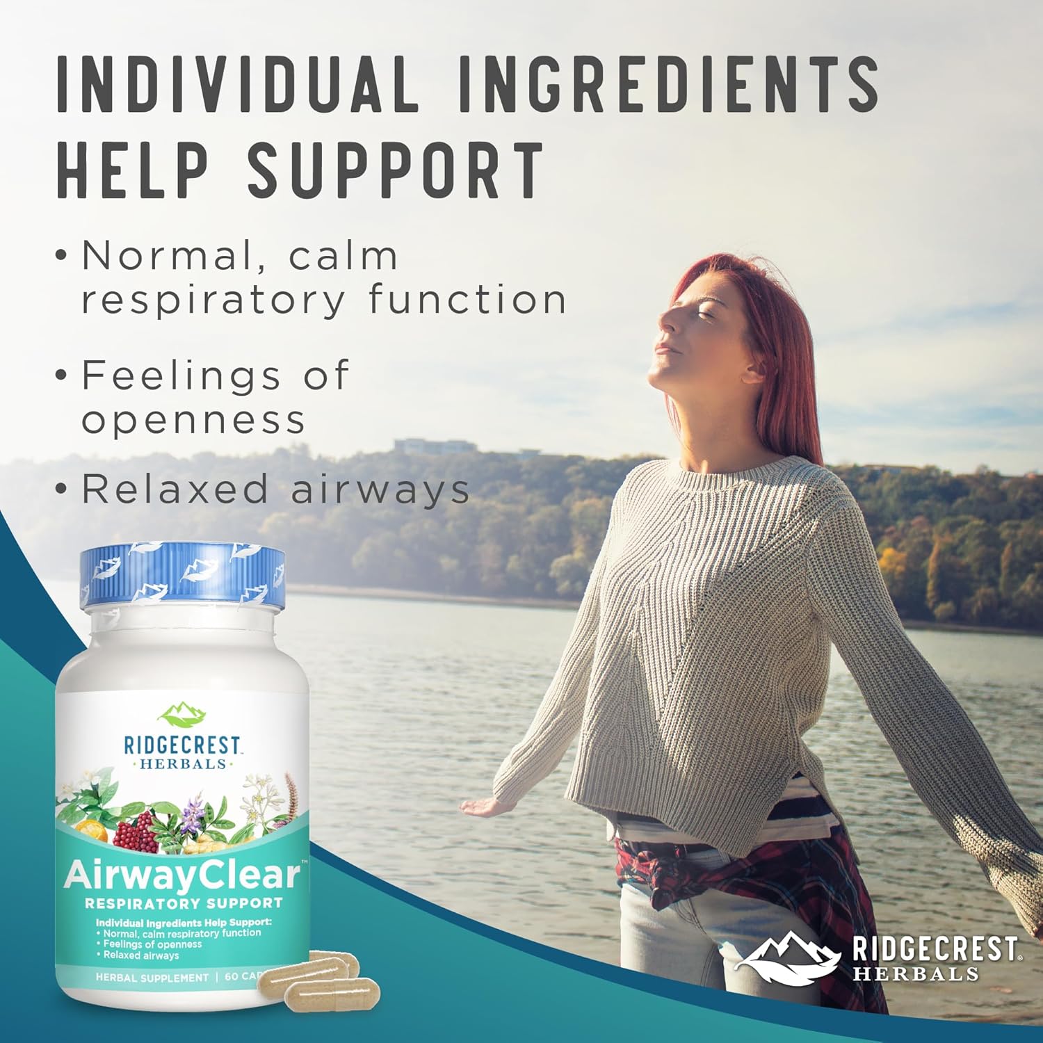AirwayClear Lung Health Supplement with Schisandra Fruit, Cassia Bark, and Ginger Root - Sinus and Mucus Support - 60 Vegan Capsules