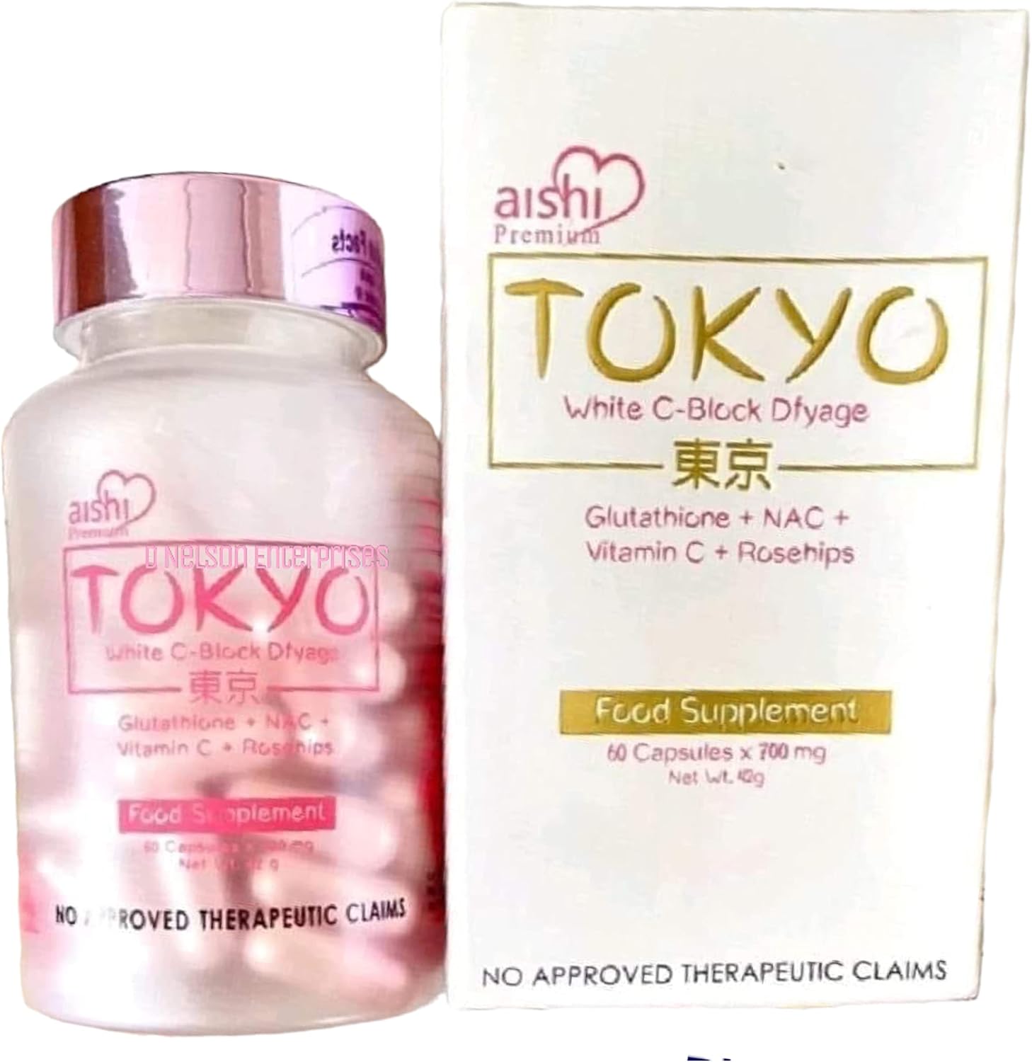 Aishi Premium Tokyo White C-Block Dyfage Glutathione Capsules - 60 Count