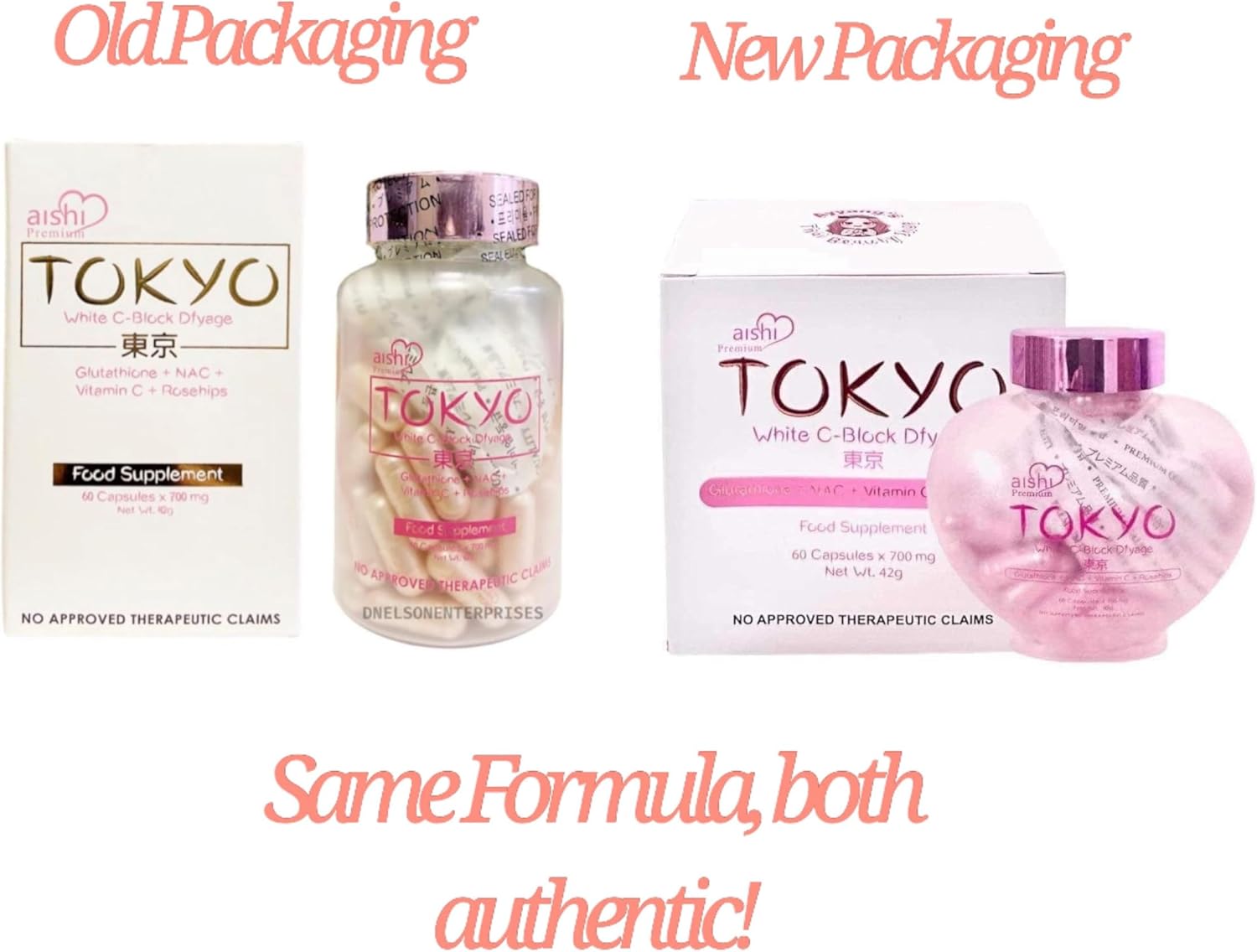 Aishi Premium Tokyo White C-Block Dyfage Glutathione Capsules - 60 Count