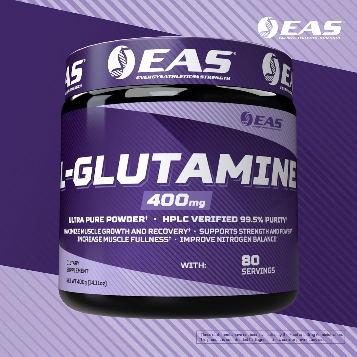 AjiPure Glutamine Powder | 99.5% Purity L-Glutamine for Muscle Growth & Recovery | Enhance Nitrogen Balance | 400mg, 80 Servings (Unflavored)