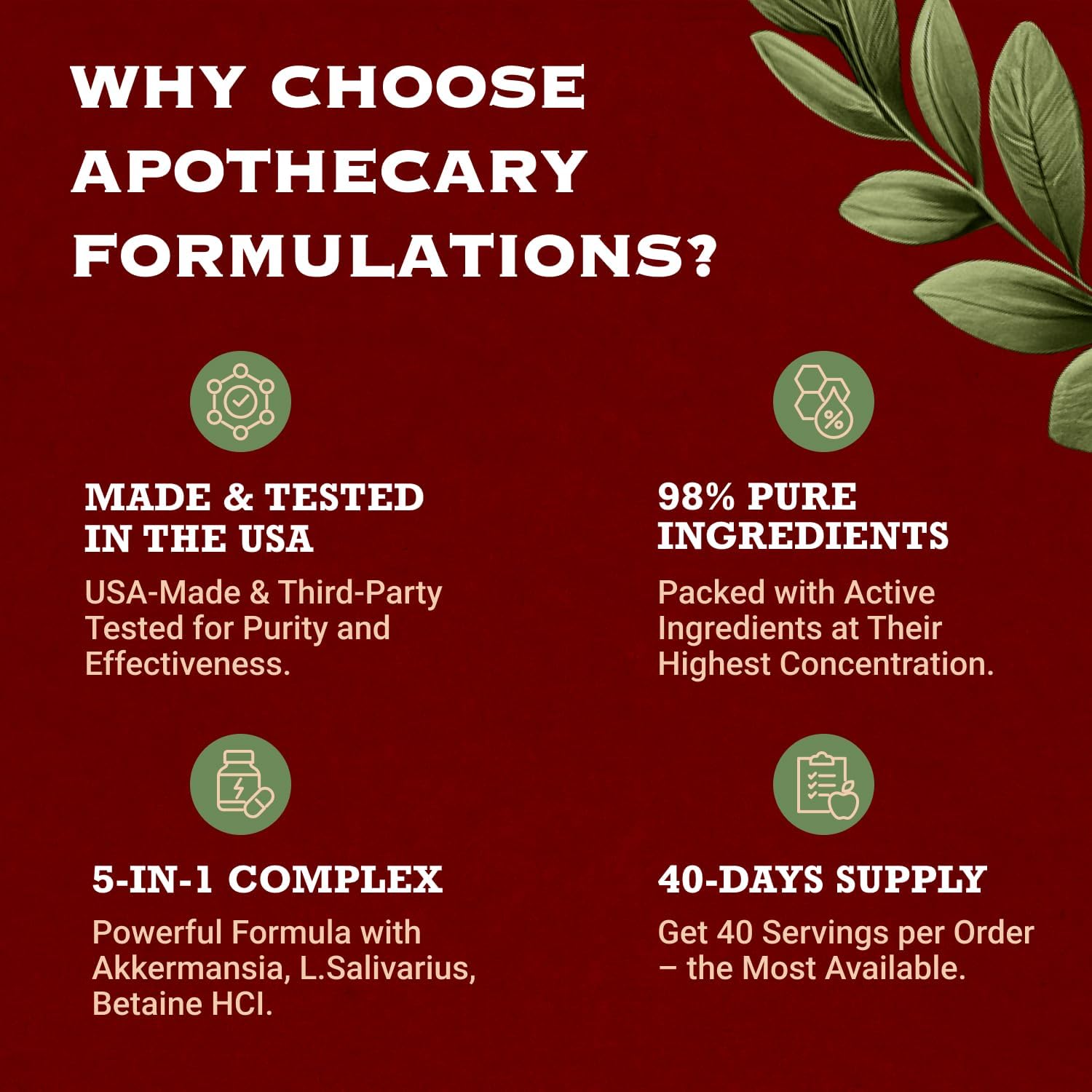Akkermansia Probiotic Fiber Supplement - 10 Billion CFU GLP-1 Booster for Gut Health & Weight Management with Lactobacillus Salivarius, Betaine HCL, Haritaki, Inulin, and Tributyrin