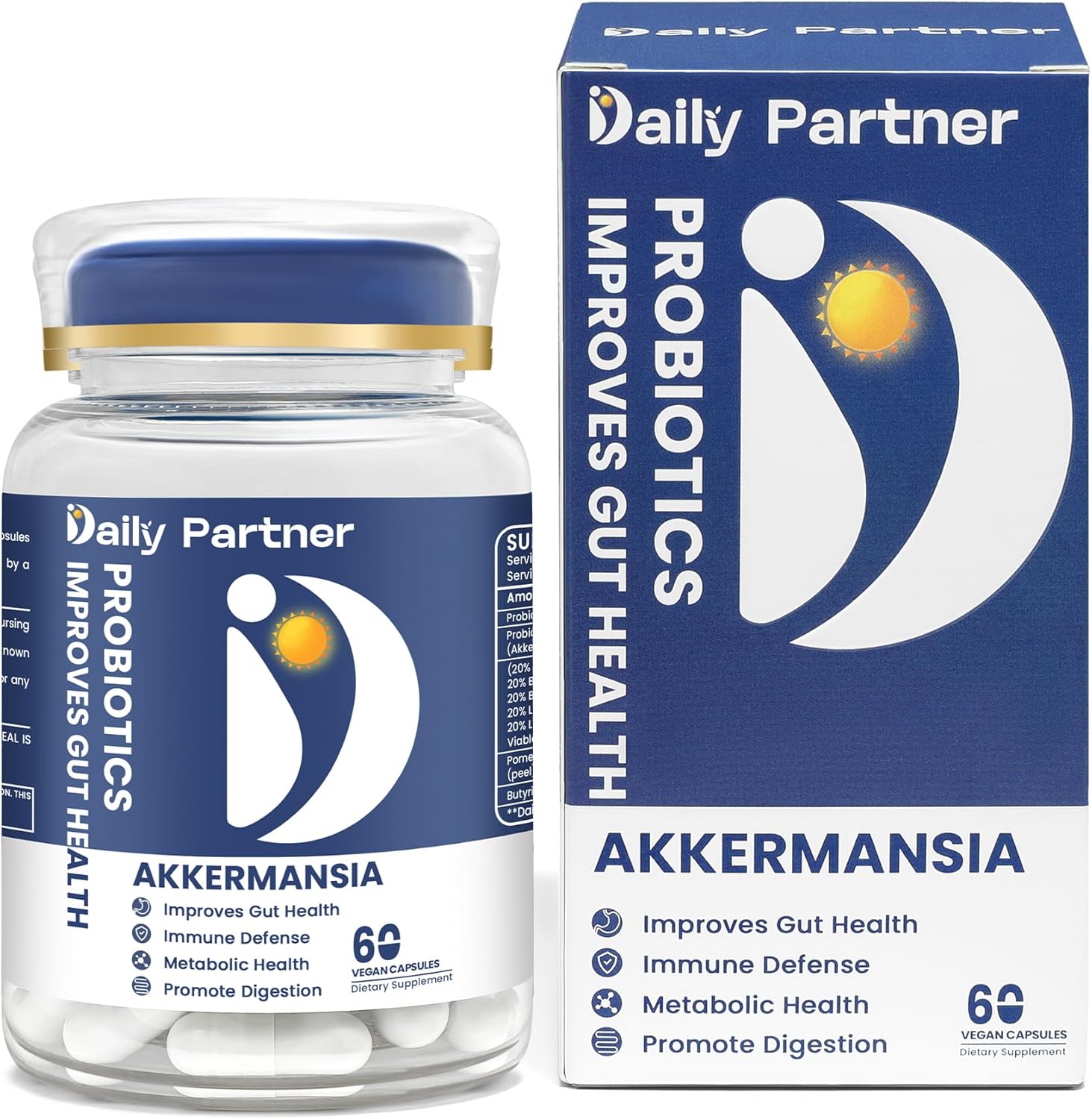 Akkermansia Probiotic with Butyrate for Digestive Health, 30 Billion CFU, 60 Count - Supports GLP-1 Production, Gut Health - Delayed Release Formula for Women & Men