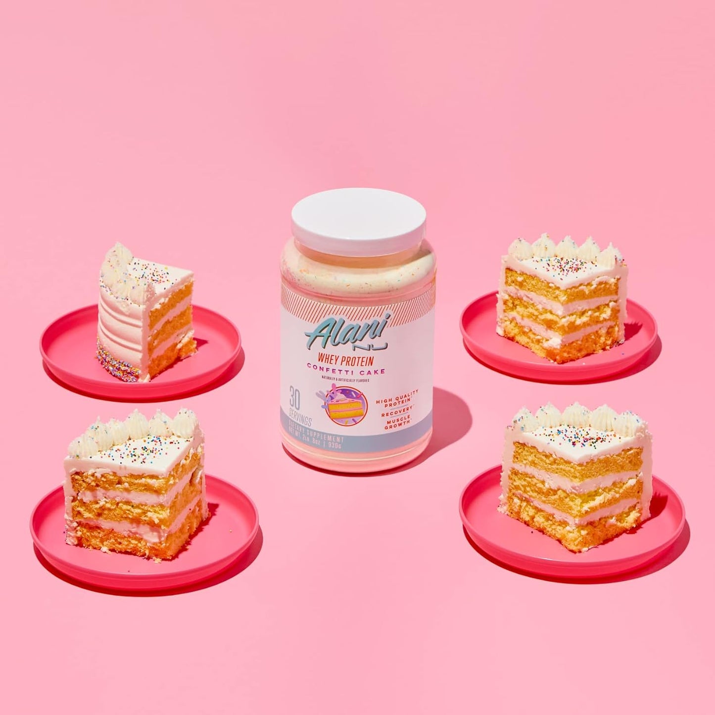 Alani Nu Confetti Cake Whey Protein Powder: Low Sugar, Digestive Enzymes, 23g Protein | Meal Replacement | Low Fat Low Carb Blend | 30 Servings