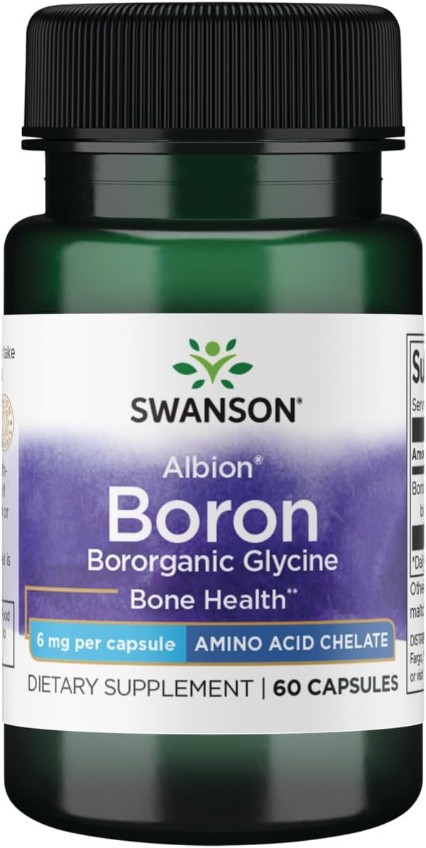 Albion Boron Glycinate Supplement for Joint & Bone Health - High Absorption Formula for Overall Balance - 60 Capsules, 6mg