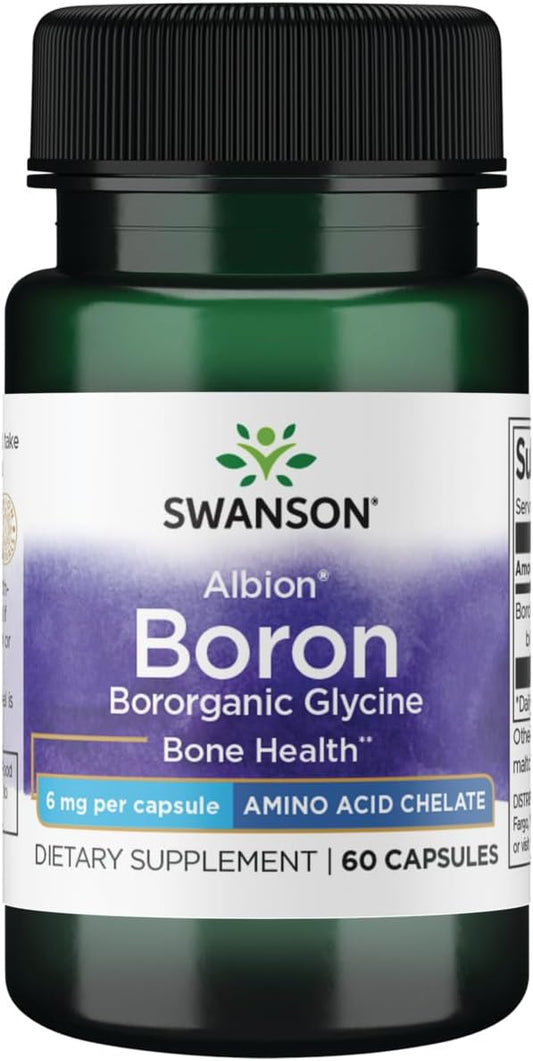 Albion Boron Glycinate Supplement for Joint & Bone Health - High Absorption Formula for Overall Balance - 60 Capsules, 6mg