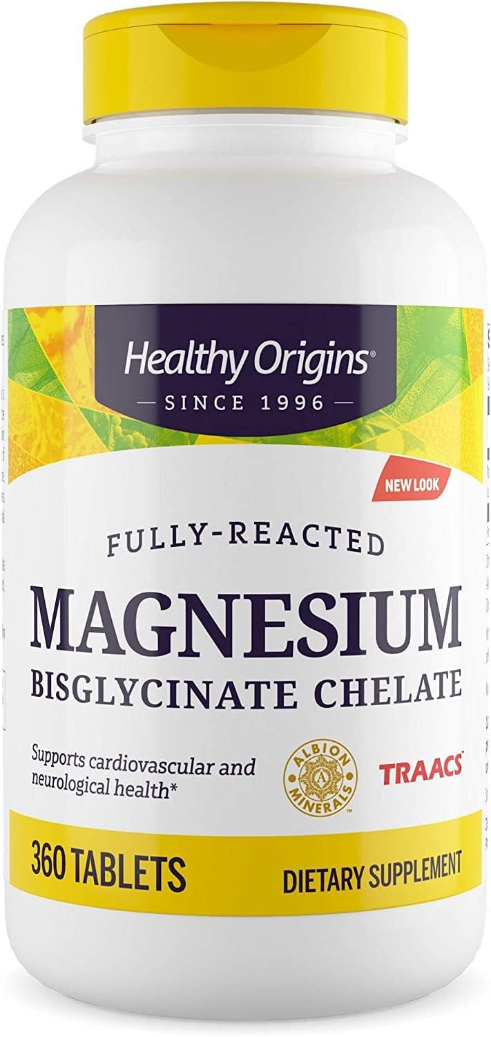 Albion Magnesium Bisglycinate Chelate (TRAACS) - Brain & Heart Health Support - Unbuffered Supplement - 360 Tablets