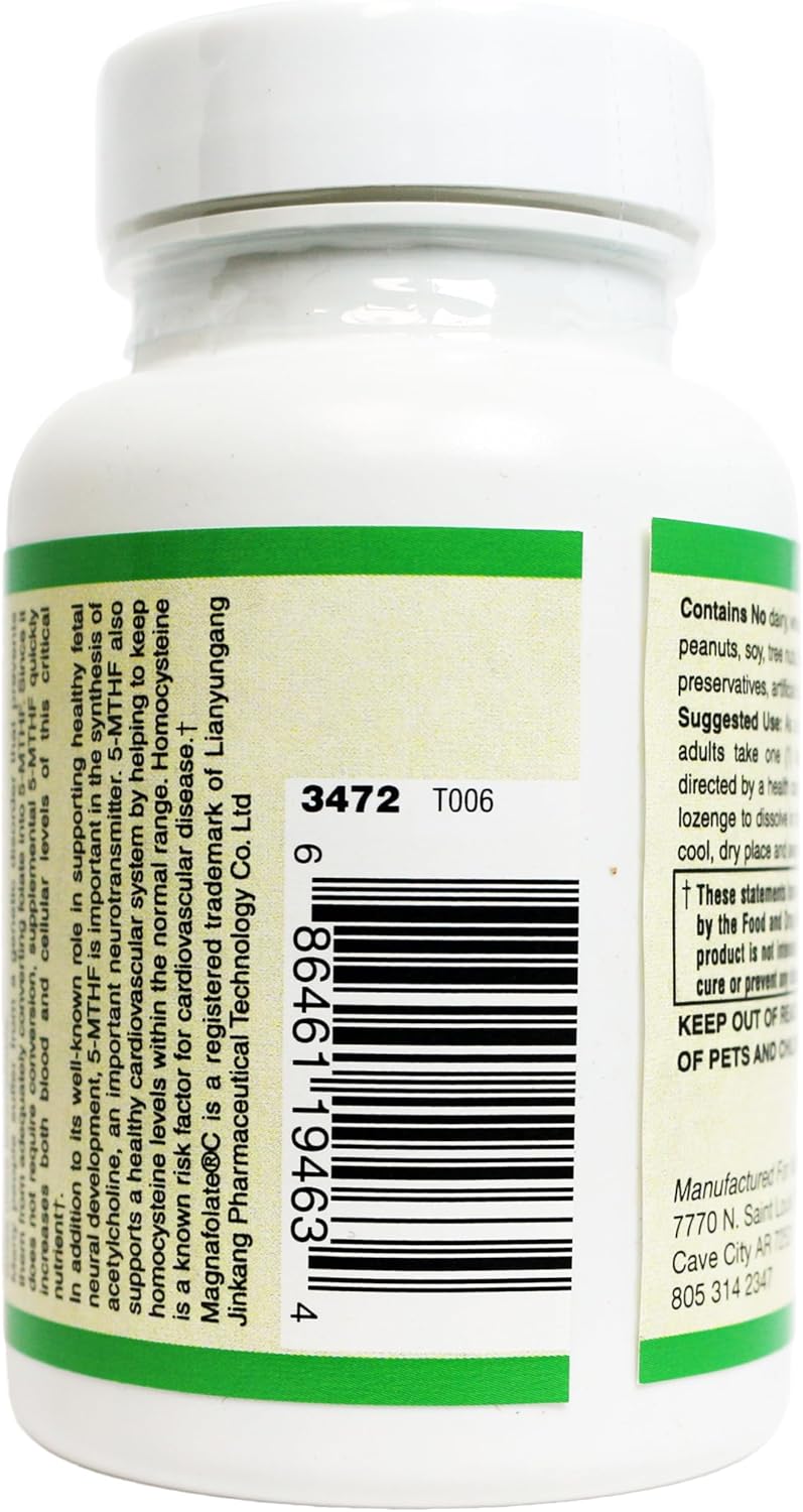 AlchePharma Magnafolate® Coenzymated Methylfolate Lozenges 1360 mcg DFE - Patented Formula