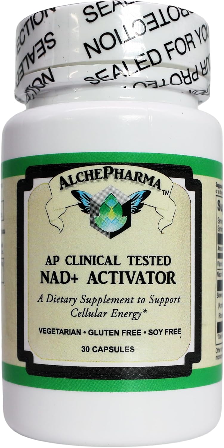AlchePharma NAD+ Activator Capsules - Water Soluble Formula, Clinical Tested (30 Count)