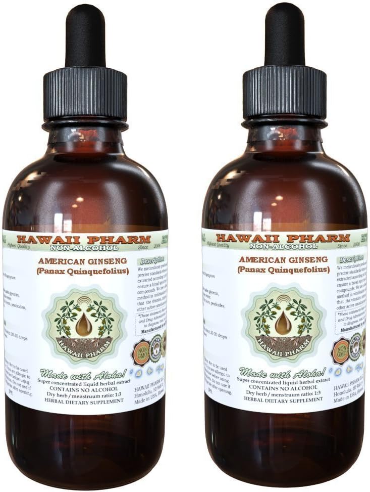 Alcohol-Free American Ginseng Liquid Extract, Panax Quinquefolius Root Glycerite Supplement - 8 oz