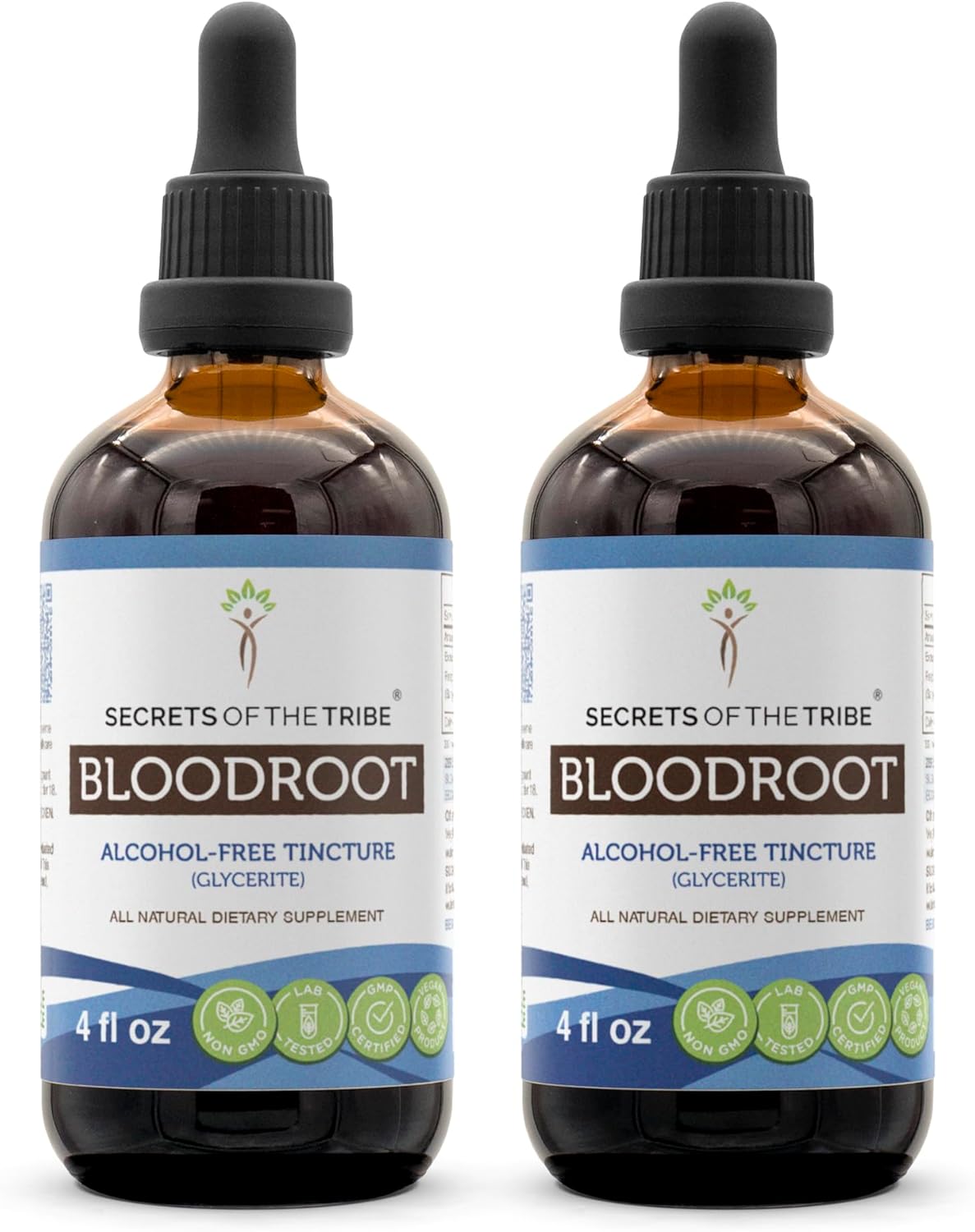 Alcohol-Free Bloodroot Tincture Extract - 100% Responsibly Farmed Sanguinaria Canadensis Root - 8 FL OZ Supplement