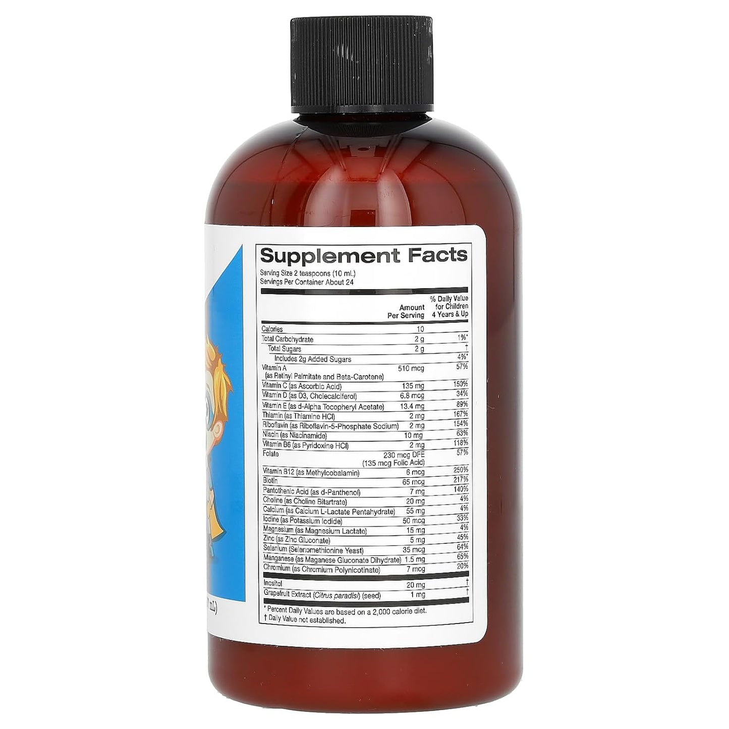 Alcohol-Free California Gold Nutrition Liquid Multi-Vitamin for Kids, Orange Mango Flavor, 8 fl oz