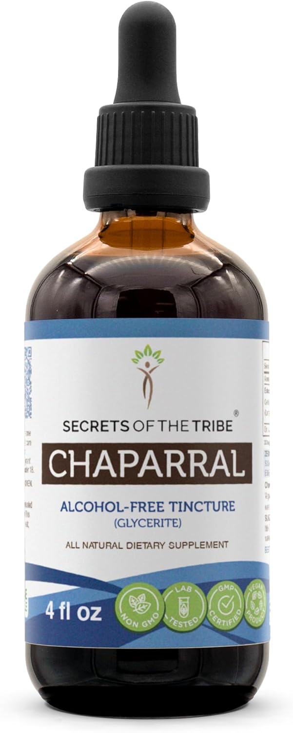 Alcohol-Free Chaparral Tincture Liquid Extract - 4 FL OZ - Dried Leaf and Flower Formula by Secrets of the Tribe