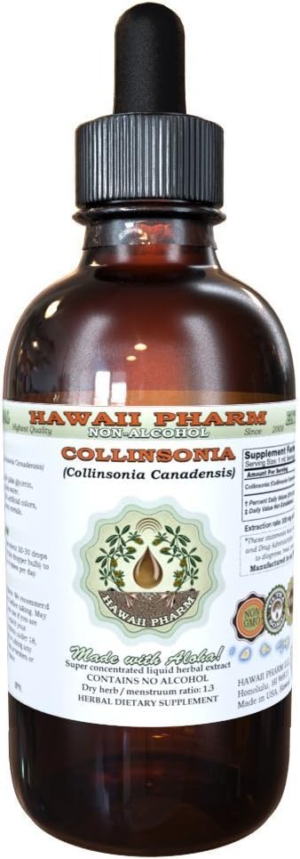 Alcohol-Free Collinsonia Liquid Extract - 4 oz Glycerite Supplement by Hawaii Pharm