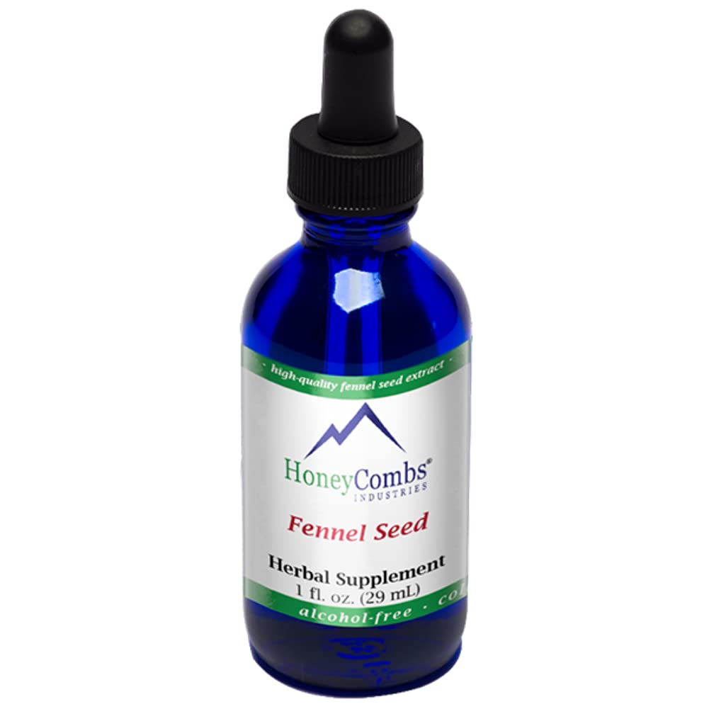 Alcohol-Free Fennel Seed Extract Liquid for Digestion & Organ Health - Cold Pressed Herbal Supplement, 1oz