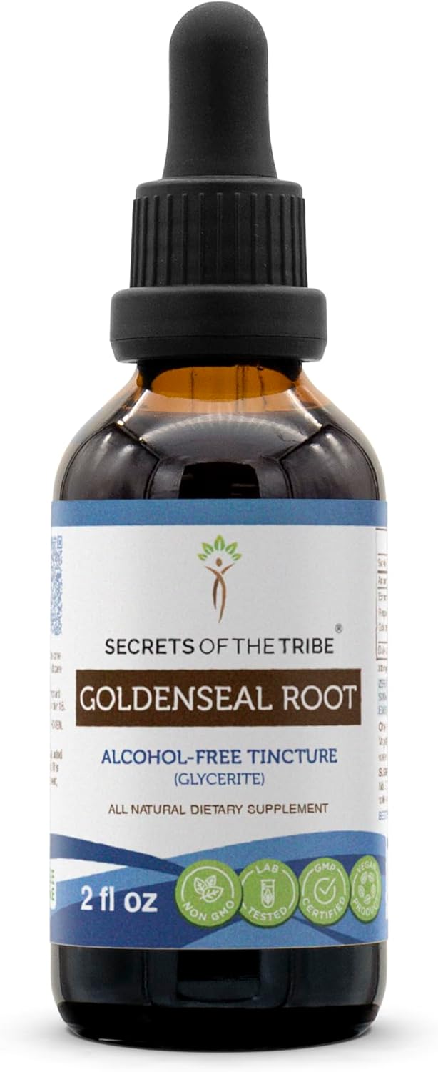 Alcohol-Free Goldenseal Root Tincture Extract - 2 oz Dried Hydrastis Canadensis Root