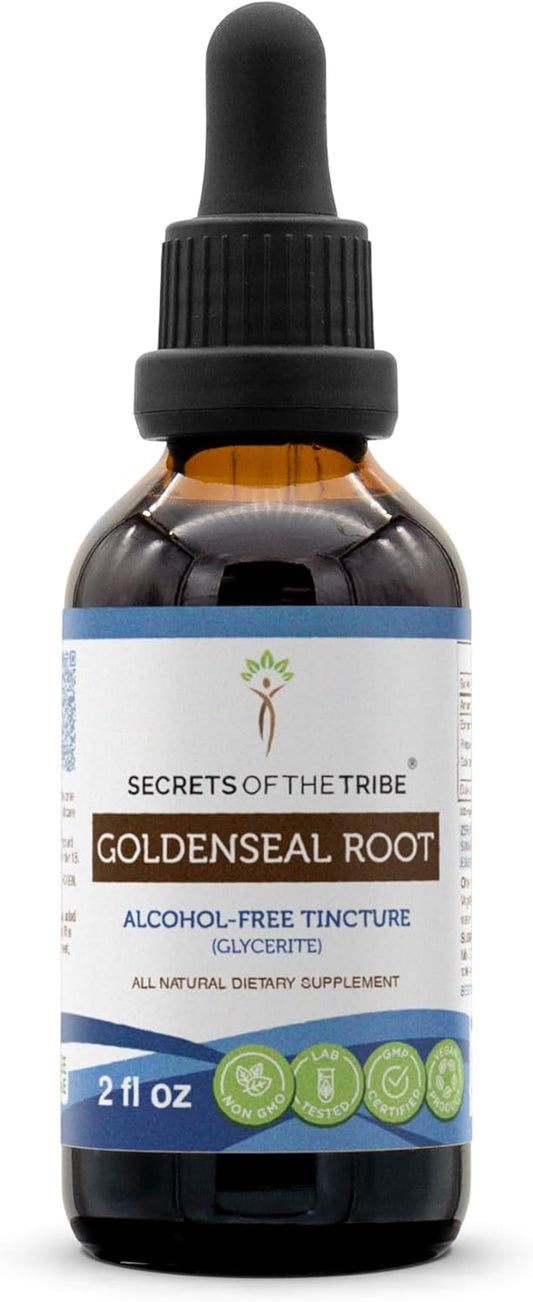 Alcohol-Free Goldenseal Root Tincture Extract - 2 oz Dried Hydrastis Canadensis Root