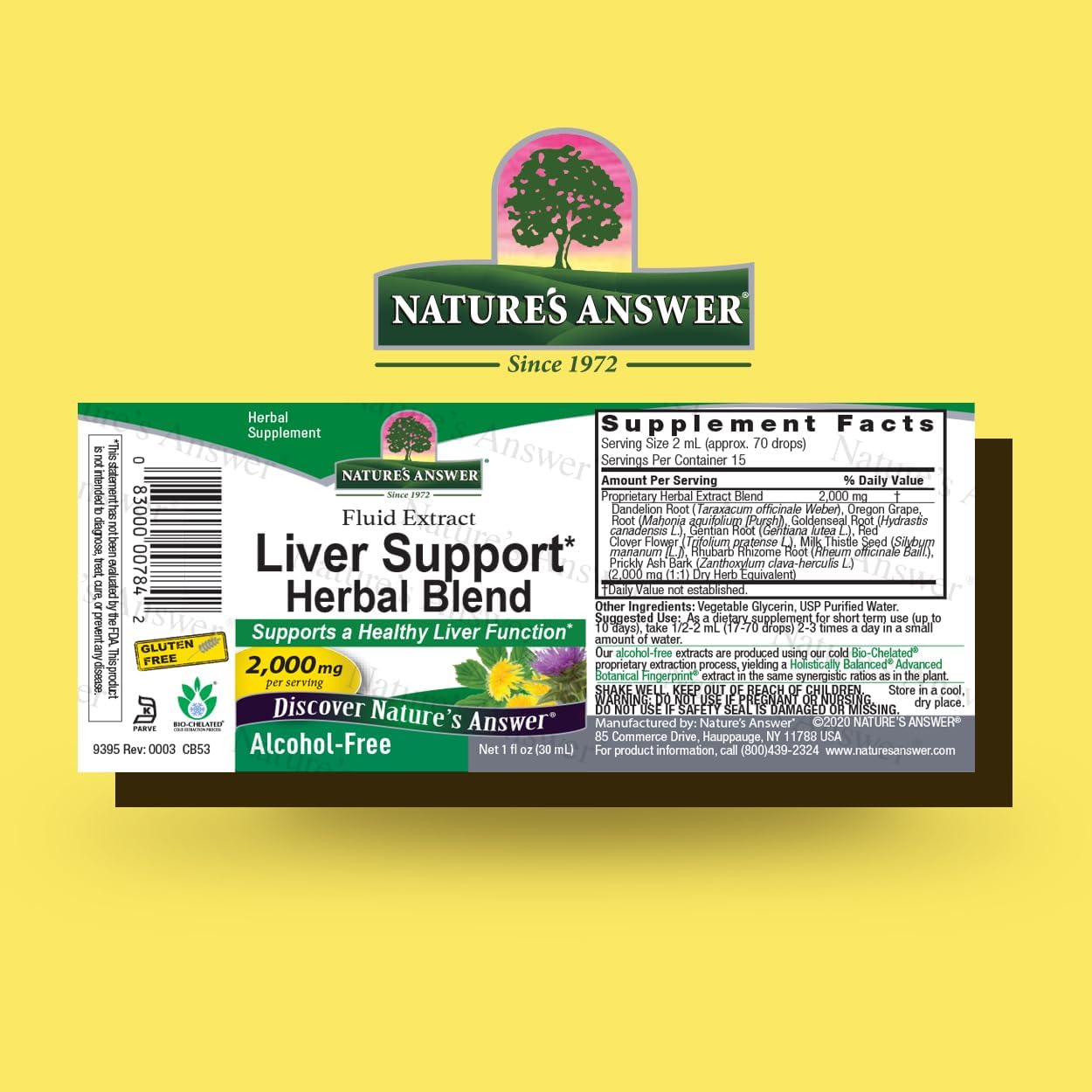 Alcohol-Free Liver Support 2000mg 1oz | Promotes Liver Function | Natural Cleanser & Detoxifier | Overall Well-Being Support