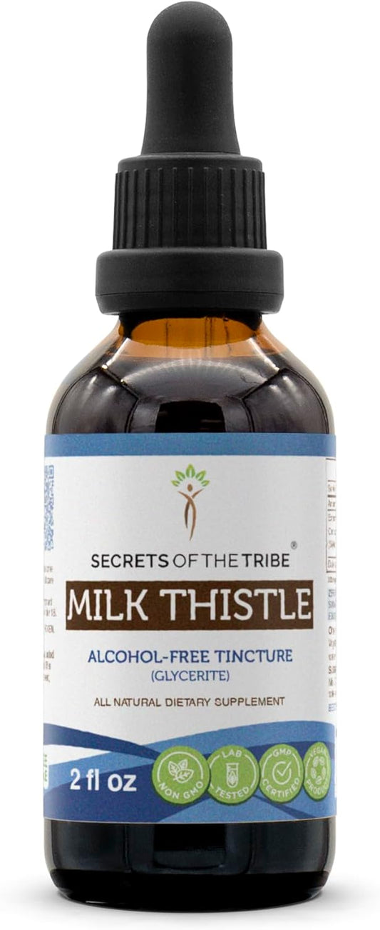 Alcohol-Free Milk Thistle Tincture Extract for Liver Health - 2 oz Bottle by Secrets of the Tribe