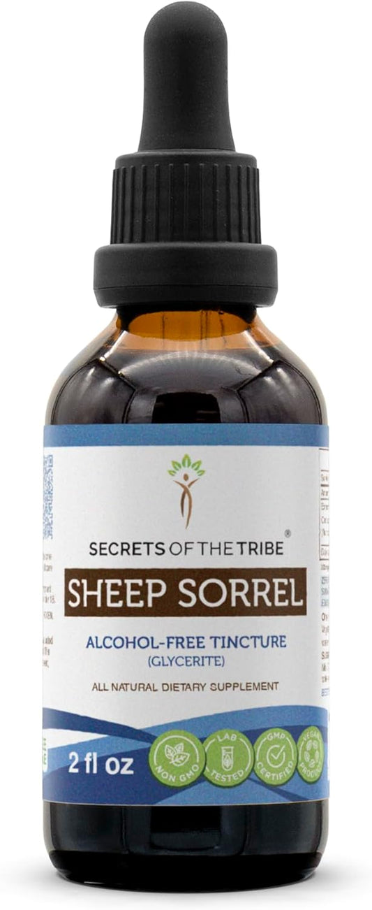 Alcohol-Free Sheep Sorrel Tincture by Secrets of the Tribe - High-Potency Herbal Extract for a Healthy Digestive Tract - 2 oz