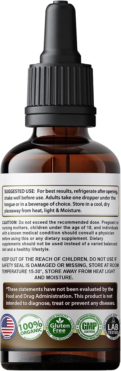 Alcohol-Free Turkey Tail Mushroom Drops | Herbal Supplement | Vegan | 2 fl oz Liquid Extract | SMSHEALTHPRODUCTS.com