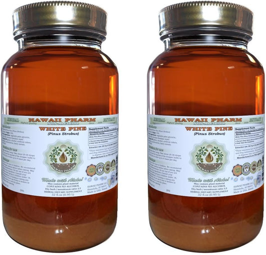 Alcohol-Free White Pine Liquid Extract - Pinus Strobus Dried Bark Glycerite Supplement - 64 fl.oz by Hawaii Pharm