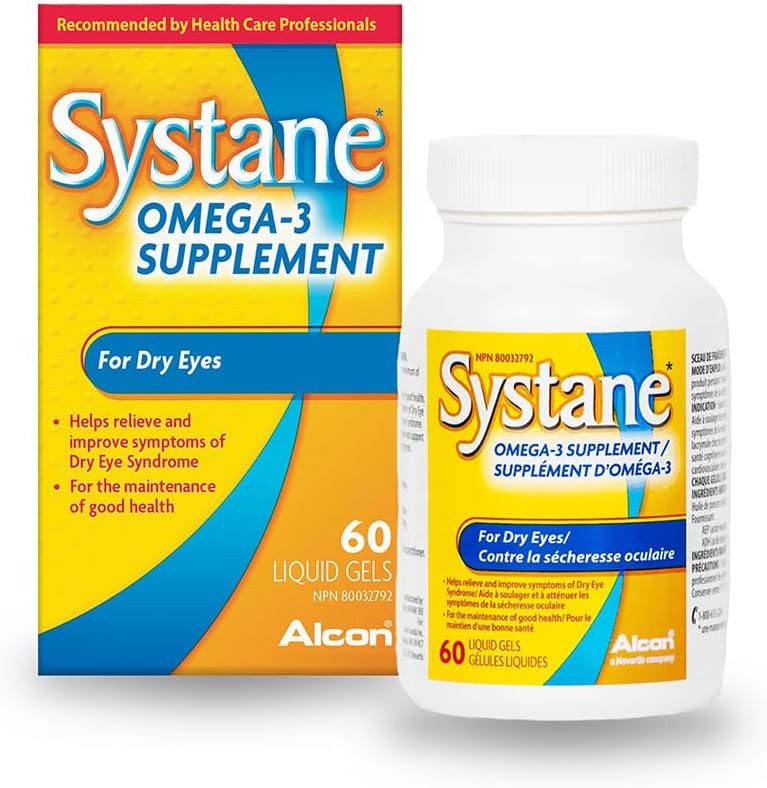 Alcon Systane Omega-3 Vitamin Softgel for Healthy Tears - 60 Count