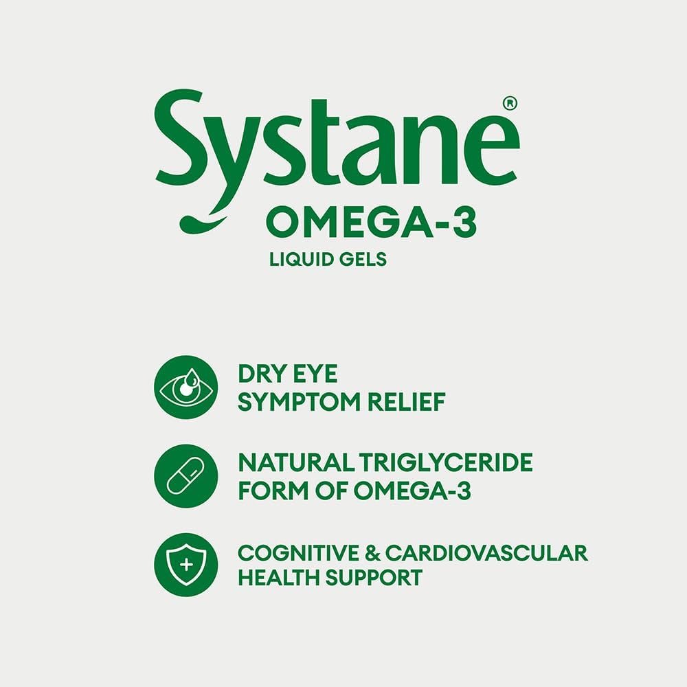 Alcon Systane Omega-3 Vitamin Softgel for Healthy Tears - 60 Count