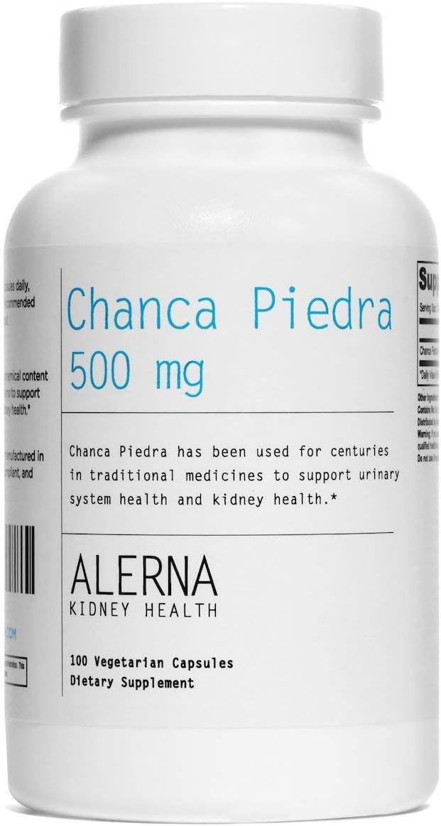 Alerna Chanca Piedra 500mg Capsules - Kidney Stone Dissolver & Gallbladder Support - 100 Vegetarian Capsules x3 Pack