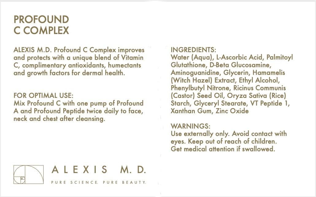 ALEXIS M.D. Profound C Complex - 20% Vitamin C and Glutathione Serum - 30ml Bottle