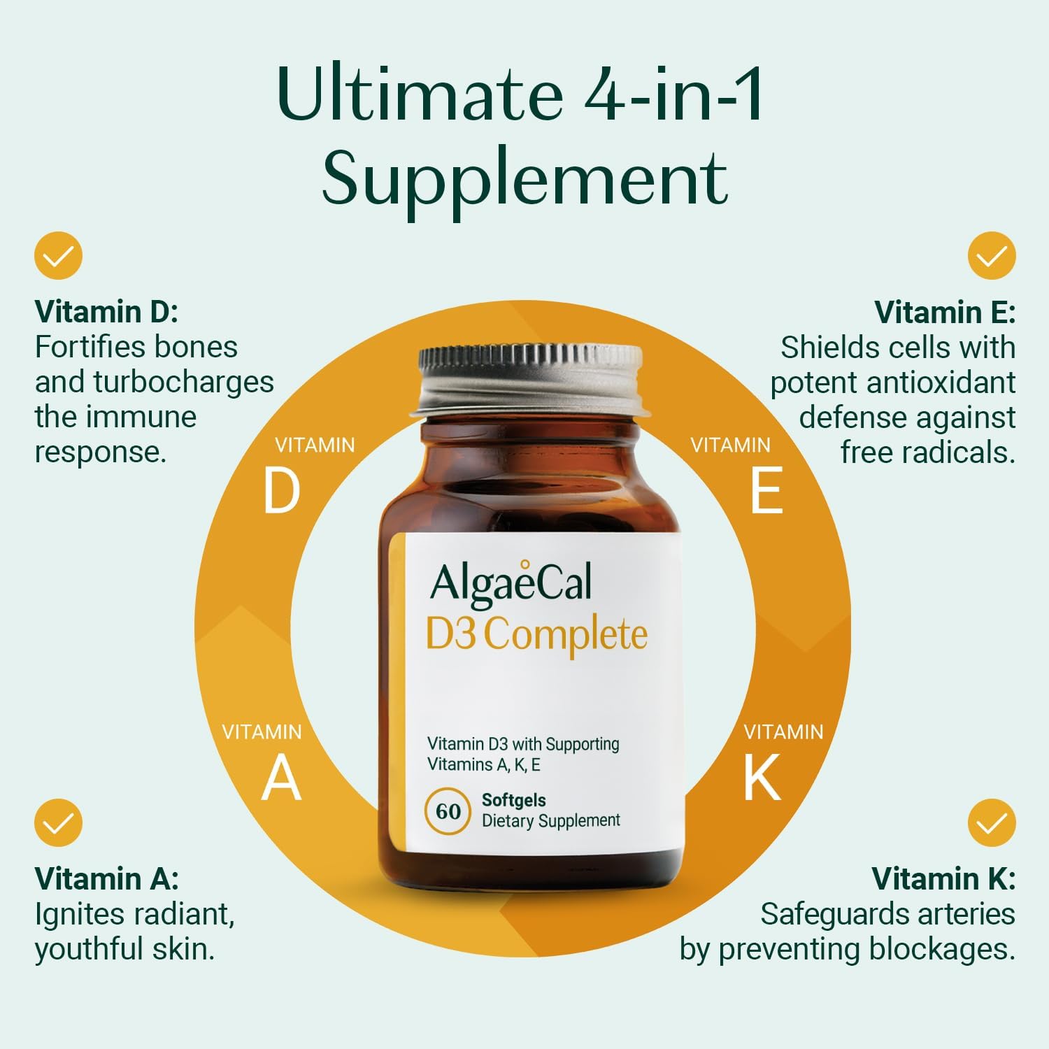 AlgaeCal Plus Bundle: Red Algae Calcium with Vitamin D3 & 16 Nutrients for Bone Health & Immune Support