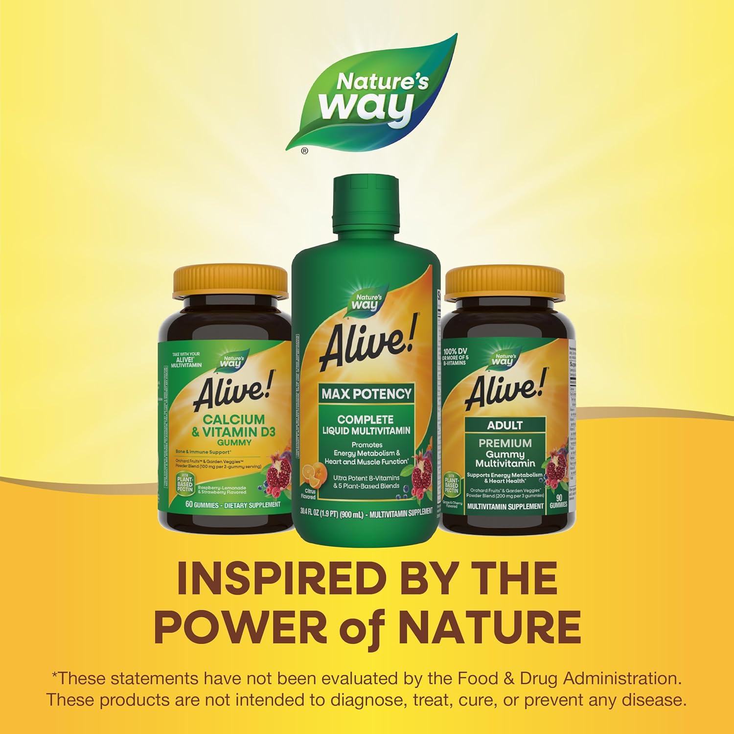 Alive! Max Potency Liquid Multivitamin for Women and Men - Citrus Flavored - Antioxidants, Vitamins C & E - 30.4 Fl Oz