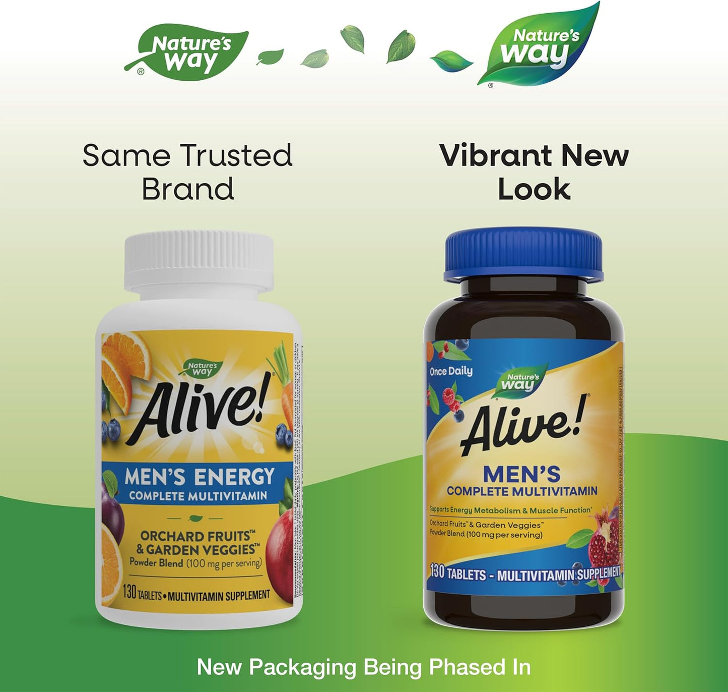 Alive! Men's Complete Daily Multivitamin for Energy & Muscle Function, 130 Tablets