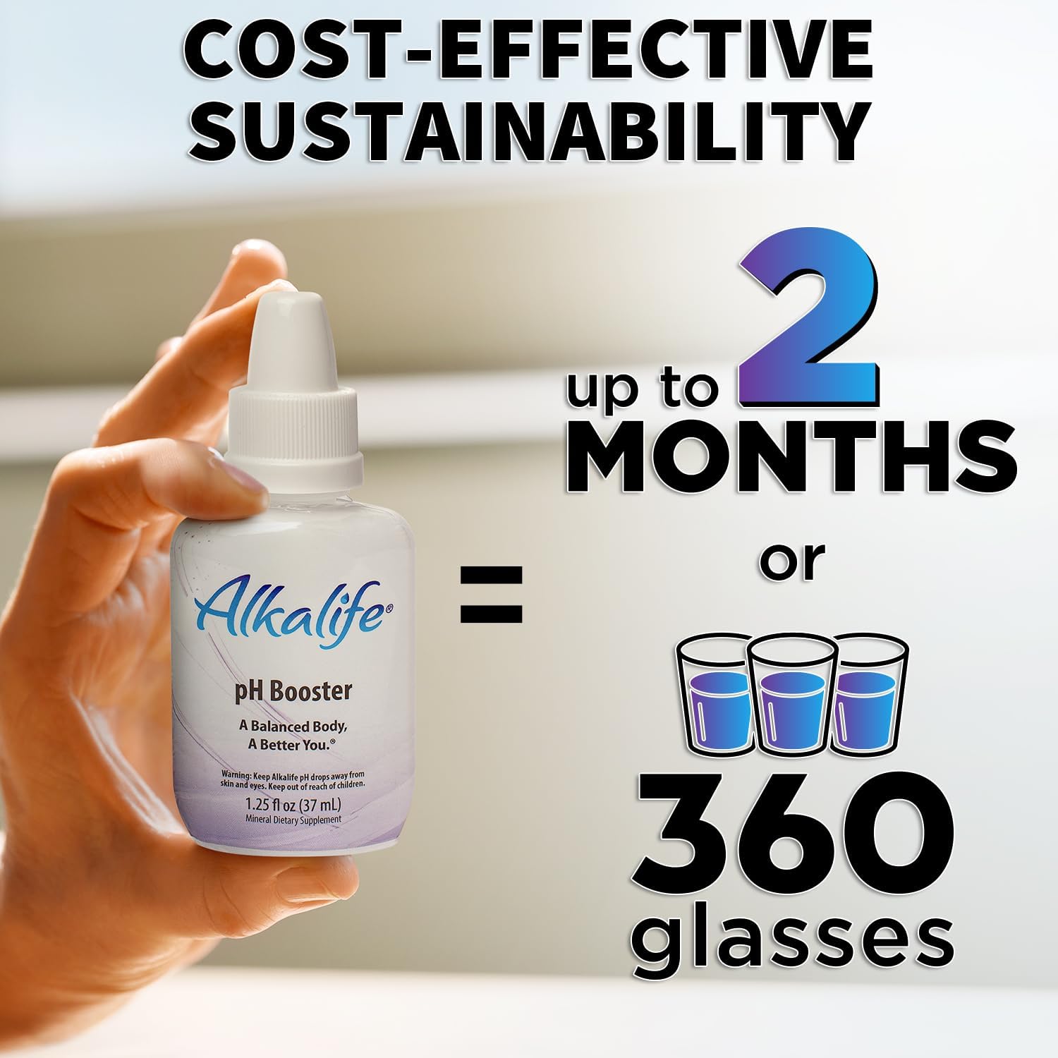 Alkalife pH Booster Drops | Patented Alkaline Water Booster for Immune Support & Overall Wellness - 1.25oz