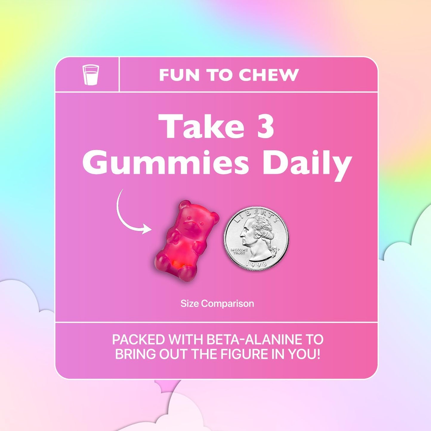 Alkaline Beta-Alanine Booty Gummies - Workout Support & Butt Enhancement, Glute Booster for Max Gains