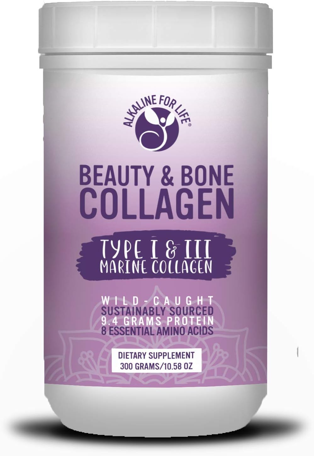 Alkaline for Life Marine Collagen: Beauty & Bone Support | 8 Amino Acids | 9g Protein | 30 Day Supply