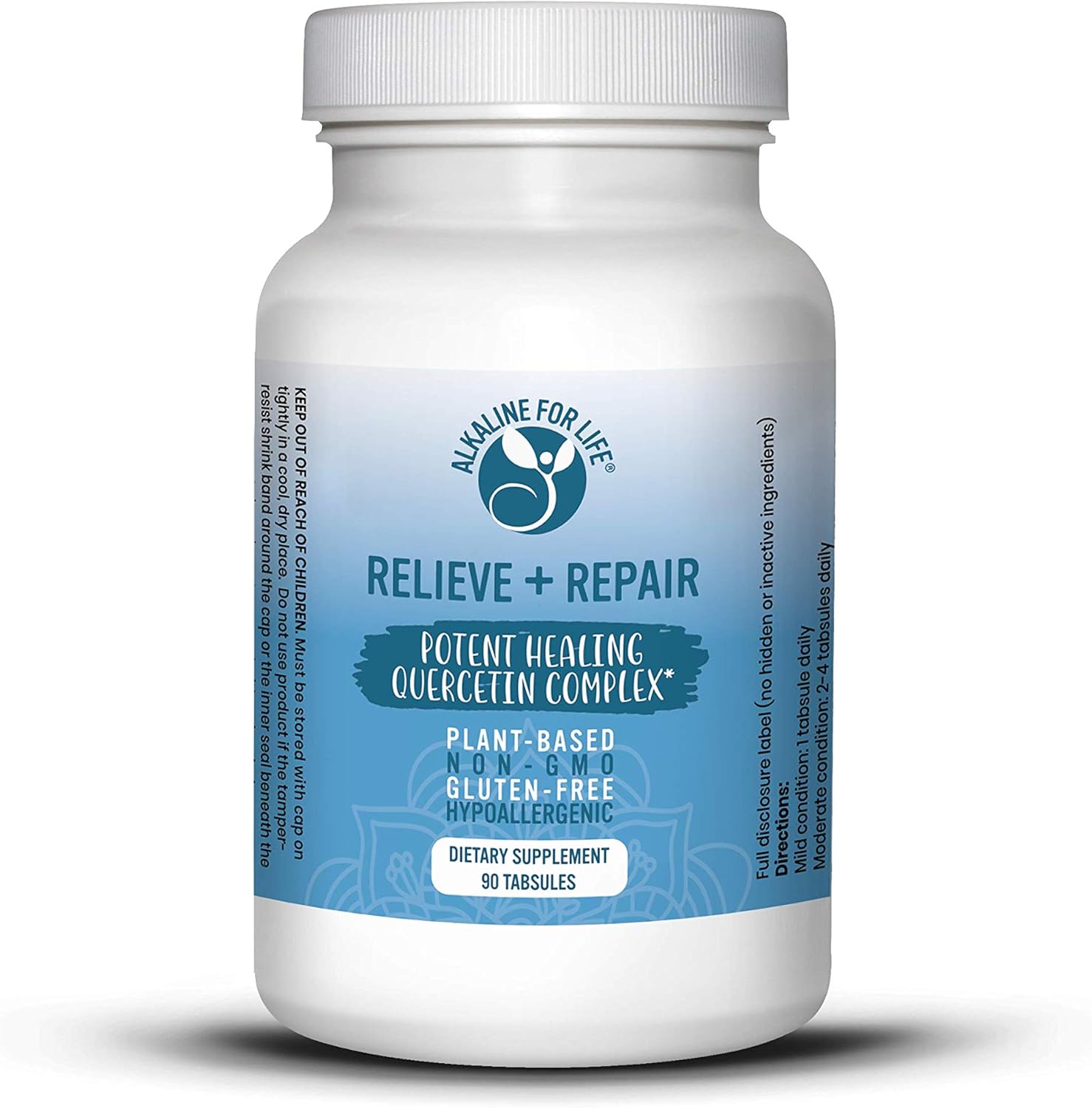 Alkaline for Life Quercetin 1000mg Supplement with Pomegranate Juice Powder - Supports Relief and Repair - 90 Tablets