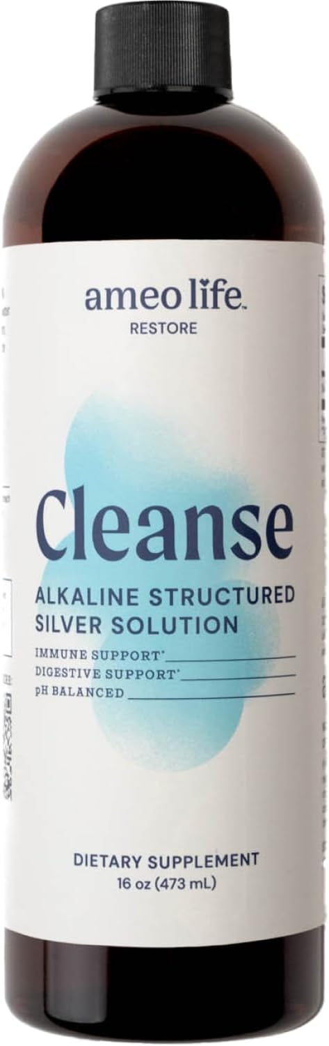 Alkaline Structured Silver Water for Immune Support & Gut Health - 16 oz Colloidal Silver Liquid 30 PPM, pH Balanced Solution