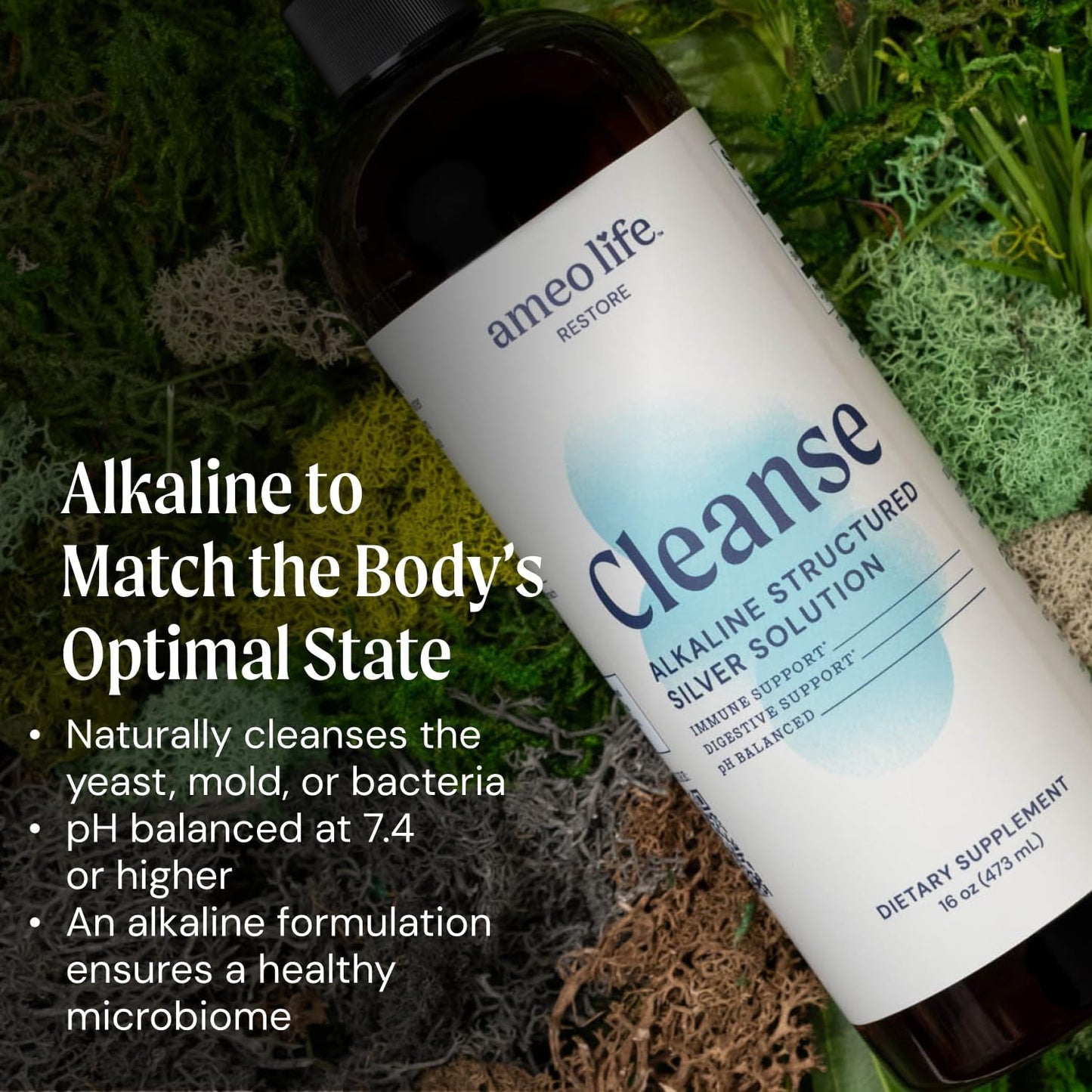 Alkaline Structured Silver Water for Immune Support & Gut Health - 16 oz Colloidal Silver Liquid 30 PPM, pH Balanced Solution
