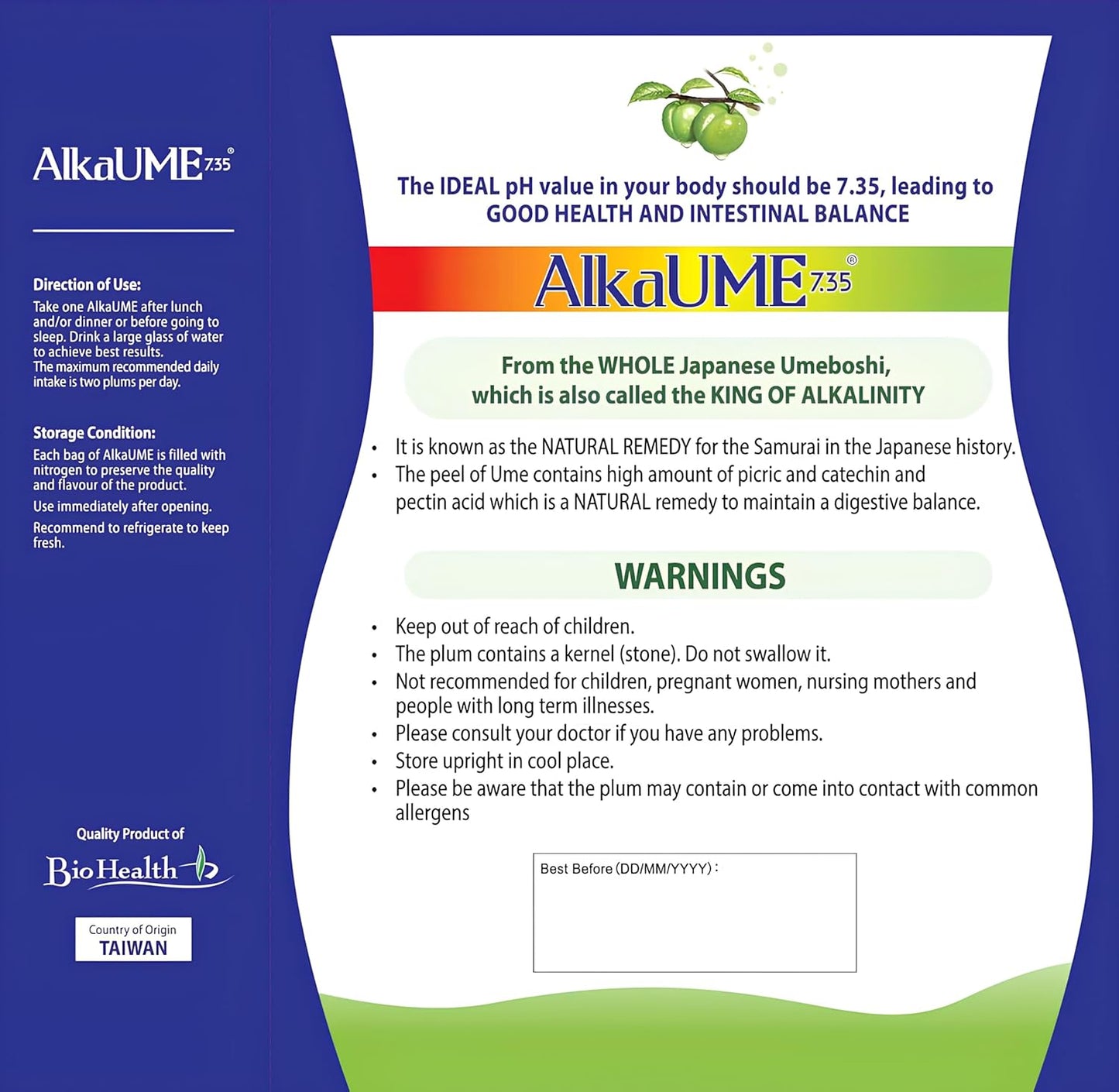 Alkaume 7.35 Umeboshi Cleanse Detox Natural Fruit Plum for Cleansing and Detoxification