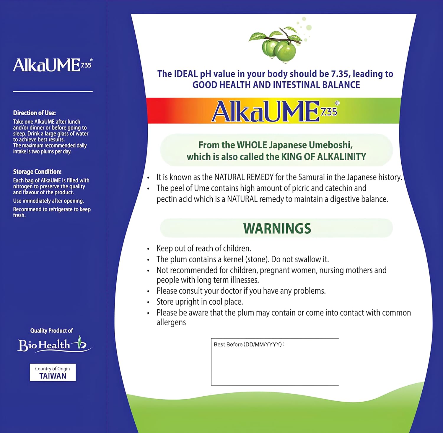 Alkaume 7.35 Umeboshi Cleanse Detox Natural Fruit Plum for Cleansing and Detoxification