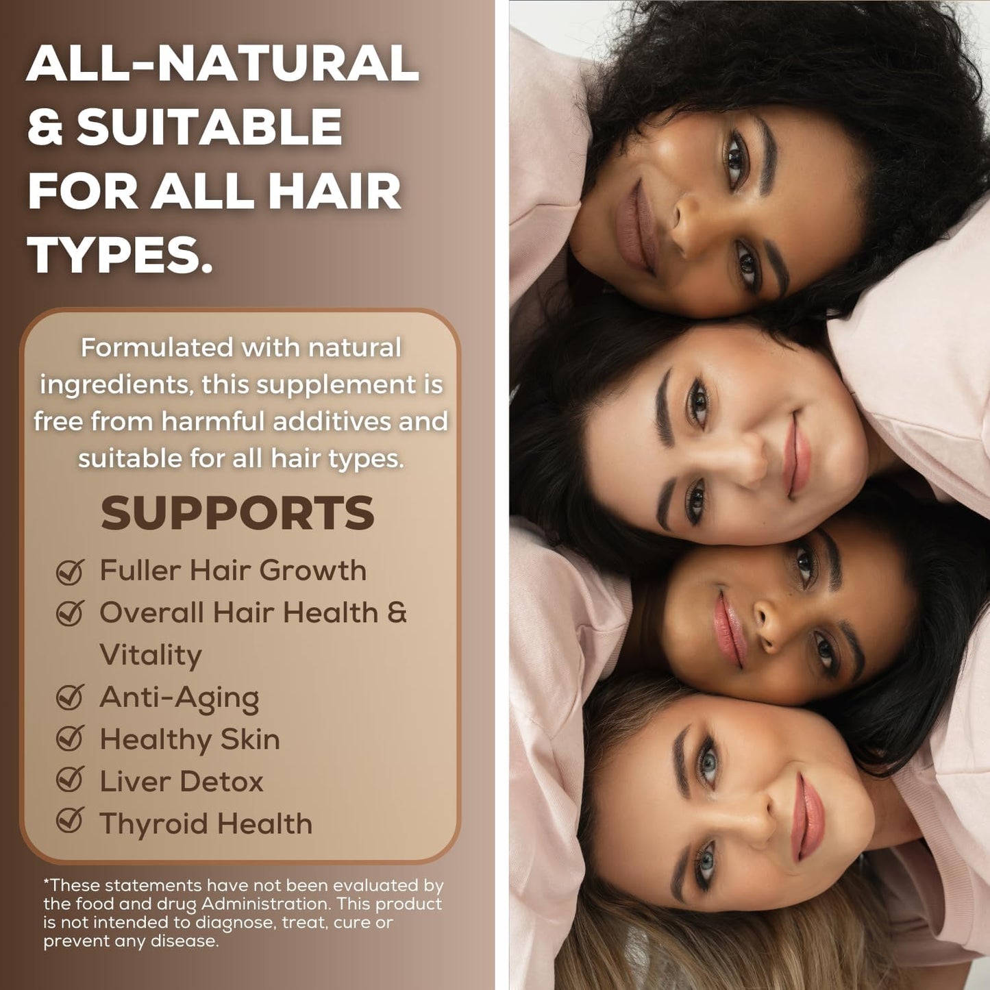 All in One Hair Growth Supplement with Biotin, Saw Palmetto, DHT Blocker, and Trace Minerals - Hair, Skin, and Nails Formula for Men and Women - 90 Capsules