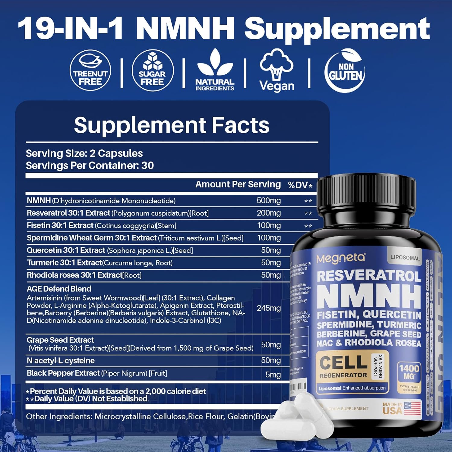 All-in-One Natural Multivitamin and Herbal Supplement by MEGNETA